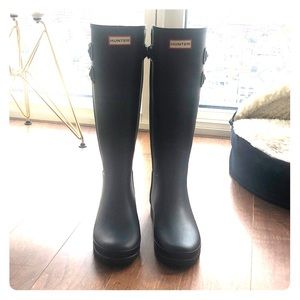 Slim Fit Back Strap Rain Boots - Never Worn